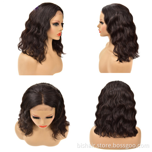 BIS Loose Deep Wave Short Bob Wigs for Black Women 4x4 Lace Closure Brazilian Human Hair Wig Pre-Plucked Natural Wave Bob Wig